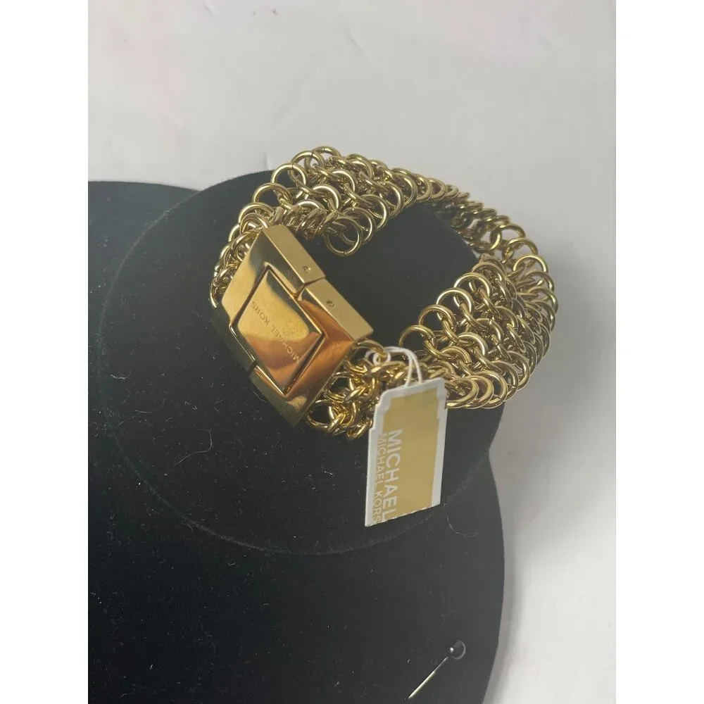 Michael Kors Gold-Tone Chain-Link Bracelet With Signature Logo Clasp - Picture 9 of 11